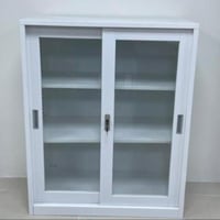 خزانة ملفات حديد زجاج 3 رفوف