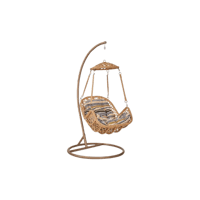 كرسي ارجوحه بوسادة مقلمة بيضاوية