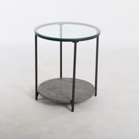 طاولة دائرية زجاج بني غامق