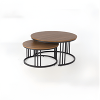 طقم طاولات قهوة دائري متداخل – تصميم عصري وألوان م...