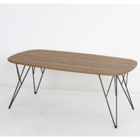 طاولة خشب مستطيلة بقواعد معدن