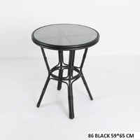 طاولة دائرية اسود للجلسات الخارجية 65*59 سم