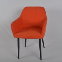 كرسي مفرد مخمل برتقالي