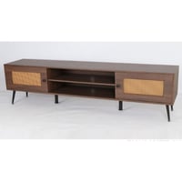 طاولة تلفزيون خشب فخم بابواب رتان