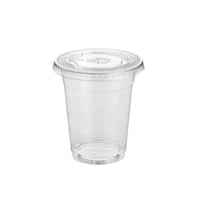 كاسات عصير شفاف 10 أونص مع غطاء فلات 1000 حبة
