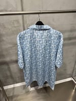 قميص رجالي فيندي بنقشة FF بلون أزرق