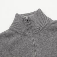 Four-bar and a half zippered sweater