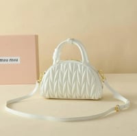 Miu Miu White Mini Arcadie Top-handle Bag in Matel...
