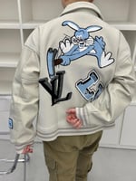 Back rabbit towel embroidered patchwork baseball u...