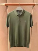 بلوزة لوروبيانا نصف كم ياقة V بازرار لون زيتي راقي...