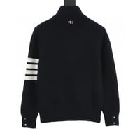 Four-bar and a half zippered sweater