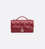 Dior Top Handle mini bag in cherry red Cannage lam...