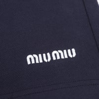 MIU MIU MM embroidered small logo white stripe jac...