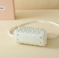 Miu Miu White Mini Arcadie Top-handle Bag in Matel...
