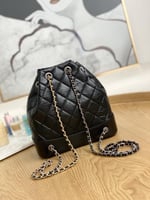 Chanel Gabrielle Leather Backpack in black