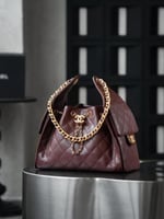 chanel 25 small handbag dark brown