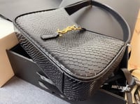 Saint Laurent Le 5 à 7 croc-effect leather shoulde...