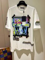 تي شيرت يومي شبابي لويس فيتون جاز فلاير أبيض طبعة...