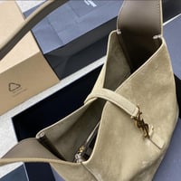 Saint Laurent Le 5 à 7 Large Suede Hobo Shoulder B...