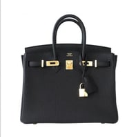 Hermes Black togo leather birkin 25 bag