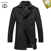 جاكيت قوتشي طويل اسود ستايل فاخر