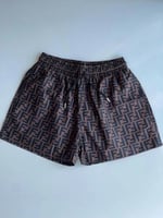 شورت سباحة رجالي من فيندي نقشة FF لون بني واسود