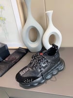 Versace Chain Reaction sneaker with mesh and suede...