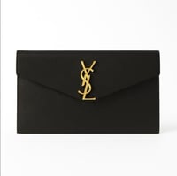 Saint Laurent Uptown Pouch in black grained calfsk...