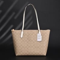 COACH women's bag zip zipper tote bag commuter lar...