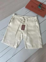 شورت قصير للارتداء اليومي لوربيانا قماش لينن بلون...