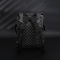 1V CHRISTOPHER graphite checkerboard cowhide backp...