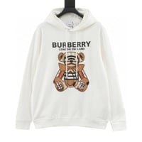 Embroidered teddy bear hooded sweatshirt