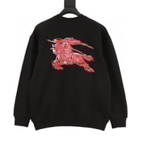 Overlapping war horse logo print crew neck sweatsh...