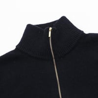 Four-bar and a half zippered sweater