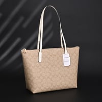 COACH women's bag zip zipper tote bag commuter lar...