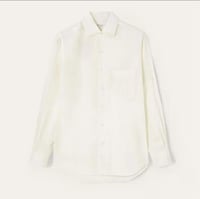 قميص بأزرار لورو بيانا رجالي لينن بلون ابيض