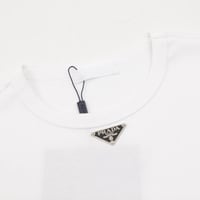 Prada short-sleeved T-shirt with metal triangle in...