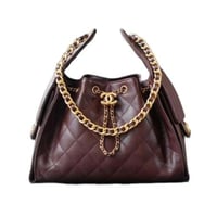 chanel 25 small handbag dark brown