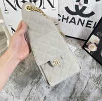 Chanel 25 Hobo bag in suede with antique gold hard...