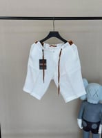 شورت لينن رطب رجالي زينيا للخروجات بلون ابيض