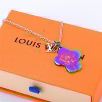1V Gradient Sunflower Logo Pendant Necklace