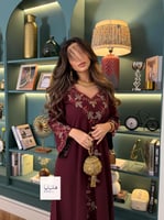 جلابية هديل قماش اوكراني ناعم تطريز مشجر بالامام و...