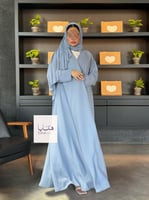 عباية كولينا دبل كلوش بقماش كريب رموش شامل طرحه كس...