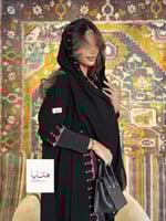 عباية اماليا بقماش كريب ملكي مع تطريز بكم استريتش...