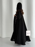 عباية ملاذ دبل كلوش بقماش انترنت تطريز موف