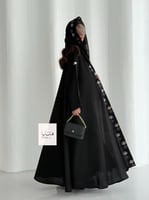 عباية رونق دبل كلوش بقماش انترنت بتطريز احترافي مل...