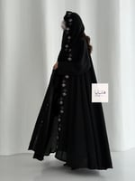 عباية رونق دبل كلوش بقماش انترنت بتطريز احترافي مل...