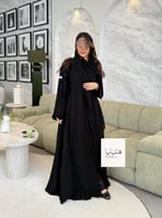 عباية الجوري دبل كلوش بقماش كريب ملكي تطريز وشك اس...