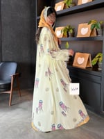 عباية هفيف قماش حرير صيفي بارد ليموني