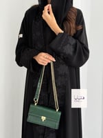 عباية ملاذ دبل كلوش بقماش انترنت تطريز اسود